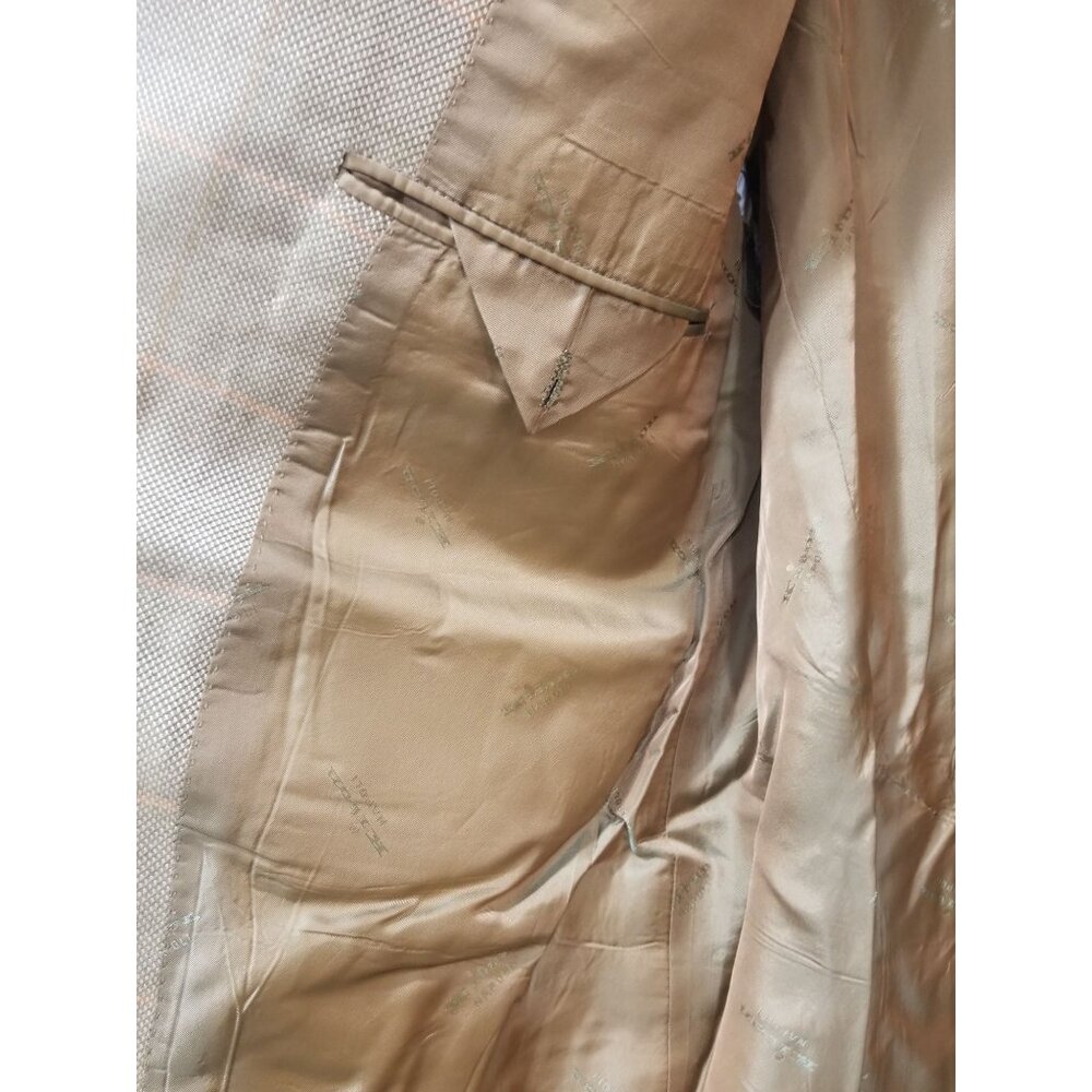 Kiton Tan Plaid Blazer Size 52 100% Cashmere. Display Model - Picture 6 of 6